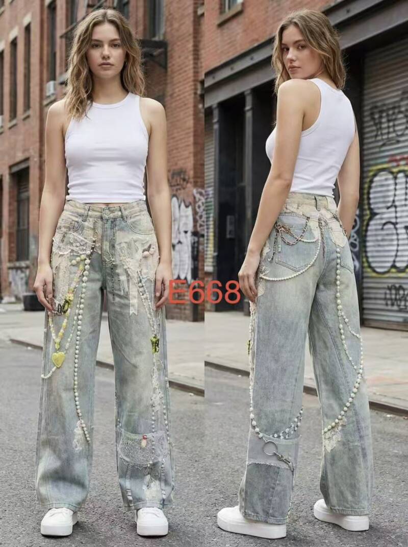 Spodnie damskie jeansy Roz XS-XL, 1 Kolor Paczka 10 szt